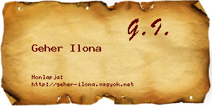 Geher Ilona névjegykártya
